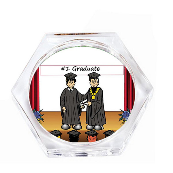 Printed Perfection Personalized Graduation Male Drink Coaster Gift